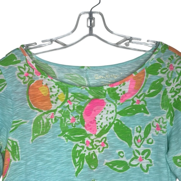 Lilly Pulitzer Marlowe T-Shirt Dress Cotton Bold Bright Floral Preppy Beach S - Picture 4 of 9